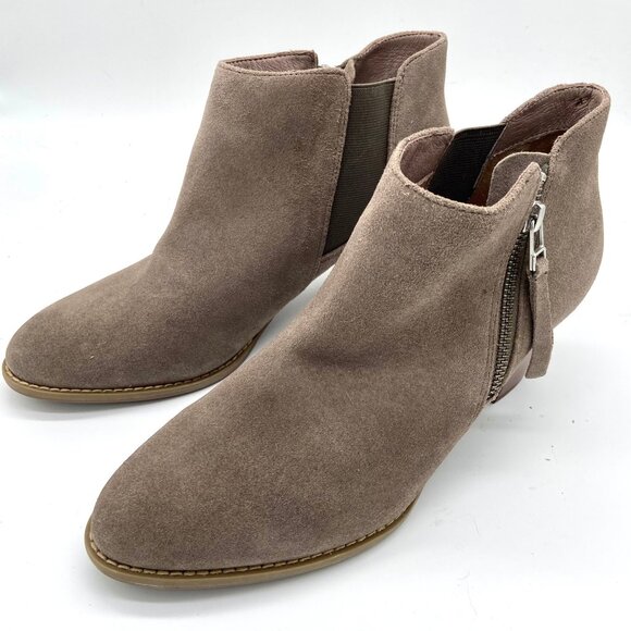 Vionic Sterling Greige Suede Heeled Ankle Booties, US 8.5 EU 40 - Picture 2 of 11